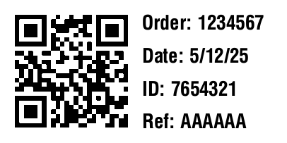 2x1 inch label, QR code and 4 short lines preview