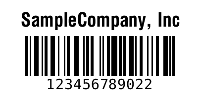 2x1 inch CODE 128 barcode with a string preview