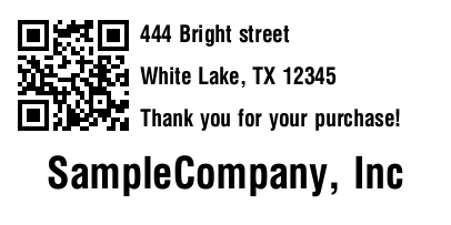 2x1 inch label with QR code and 4 lines preview