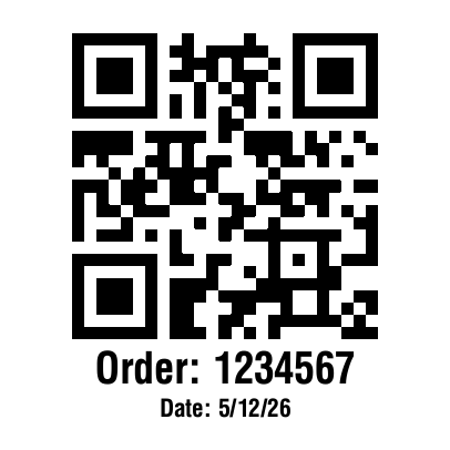 2x2 inch label, big QR code and 2 lines preview